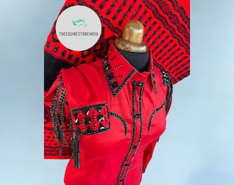 Stretch Western Show Shirt with Bling, Rail Showmanship Jacket