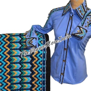 Western Show shirt, Rail shirt , Showmanship Shirt, Western Show shirt With Matching Pads, Horsemanship Jacket, Show Pad, Western Show Pad