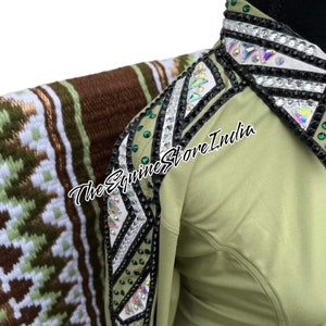 Western Show shirt, Rail shirt , Showmanship Shirt, Western Show shirt With Matching Pads, Horsemanship Jacket, Show Pad, Western Show Pad