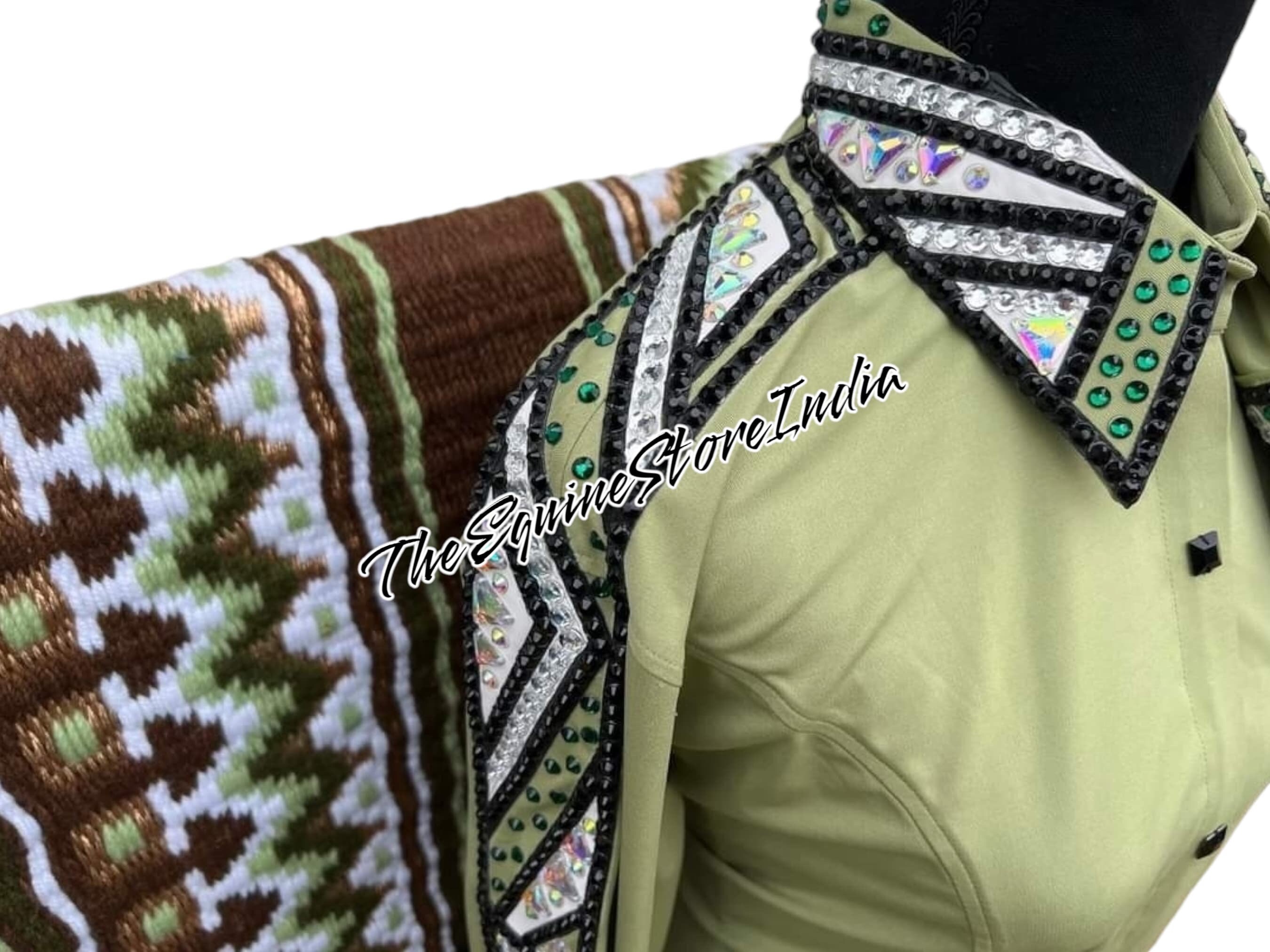 Western Show shirt, Rail shirt , Showmanship Shirt, Western Show shirt With Matching Pads, Horsemanship Jacket, Show Pad, Western Show Pad