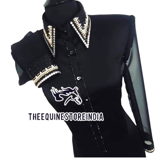 Bling Western Show Shirt: Stretch Rail Showmanship Shirt