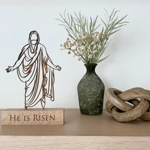 Easter Decoration - Easter Art - He is Risen - Religious Easter - Wood Art - Jesus - Resurrection - Meaningful Easter Decor