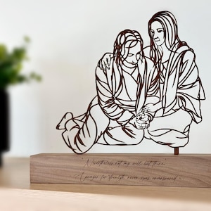 Gethsemane - Easter decor - Christian art - Easter Nativity scene - Line art - Wood art - Resurrection of Jesus - Religious decor