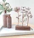 Wood Birth Flower Garden - Gifts for Mom - Customized Wood Gifts - Flower Decoration - Walnut Wood Art - Mother&#39;s Day Gift