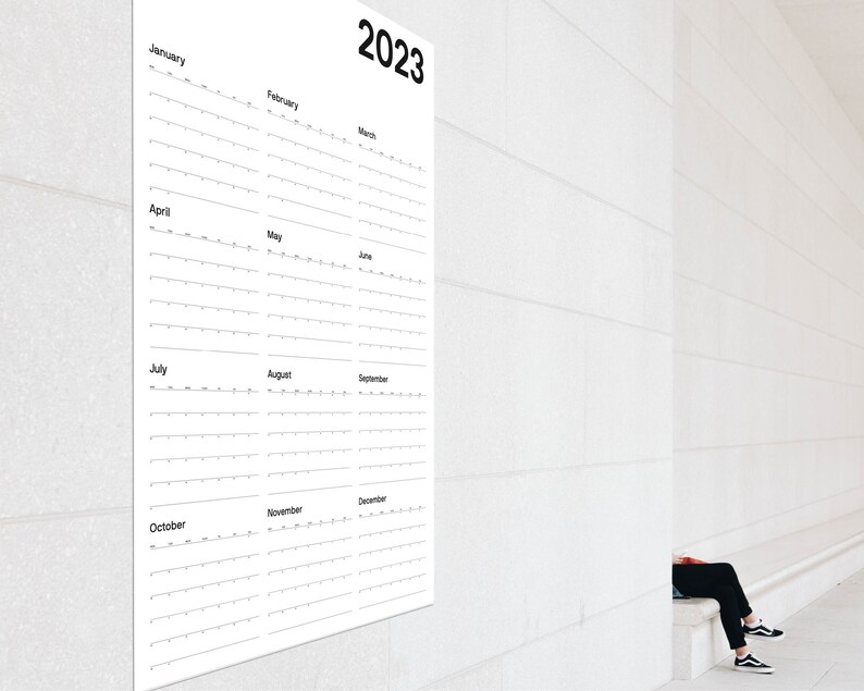 2023 Printable Modern Large Format Wall Calendar - Etsy