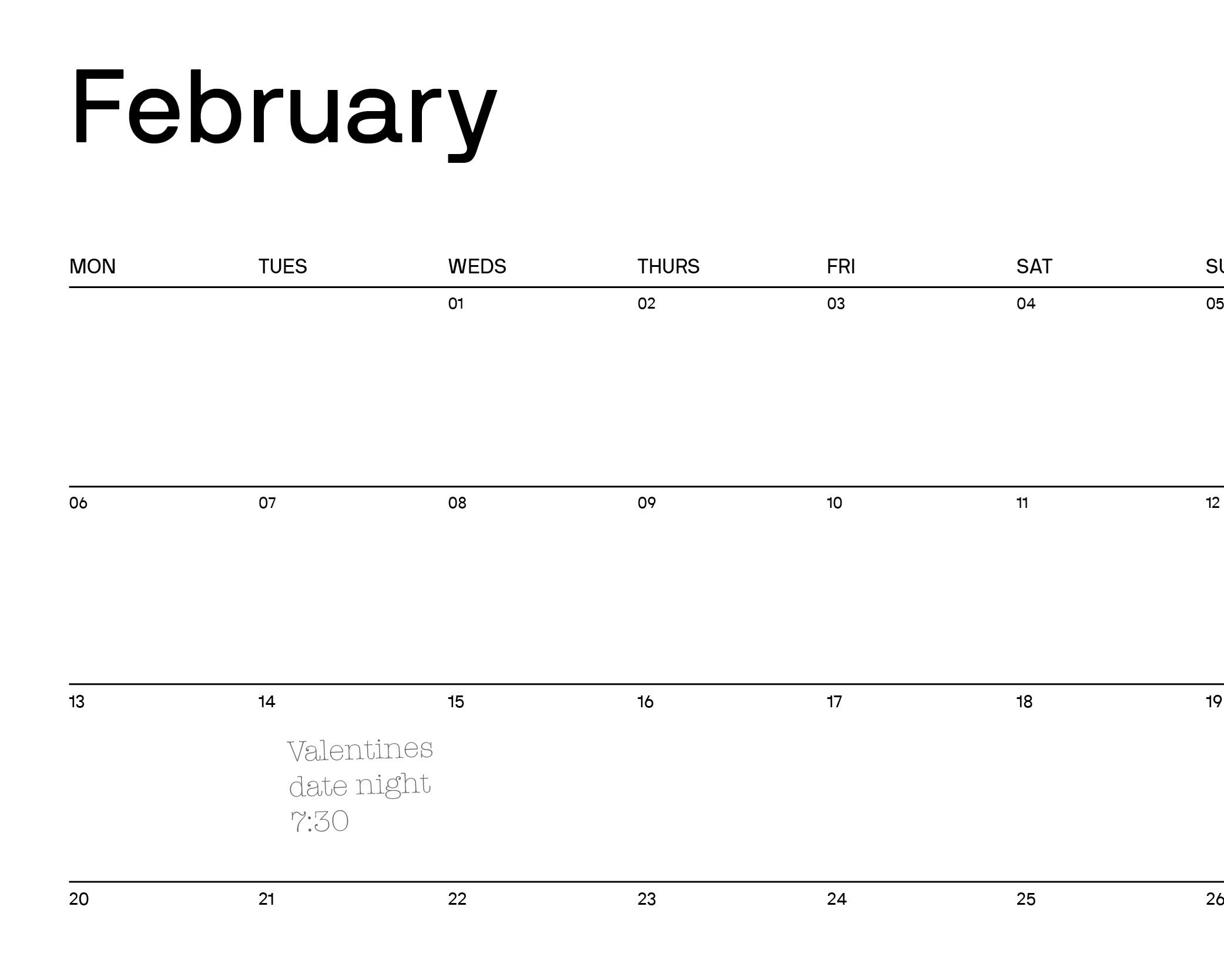 2023 Printable Modern Large Format Wall Calendar - Etsy