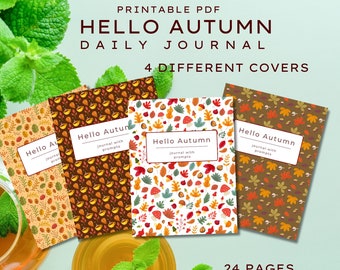 Herbst Herbst Themen Journal Planer, Herbst Bucket List, Checklist, A4 und US Letter