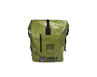 UNIKA Green Waterproof 35L, Roll Top Closure Dry Backpack for Kayak, Outdoors, Boating, Sailing, Rafting, Fishing and Camping.