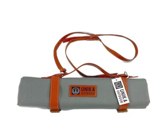 UNIKA Gray Picnic Blanket, 2 in 1 Outdoor Blanket Waterproof & Throw Blanket, Large Foldable Beach Mat fit 4-6 Adults