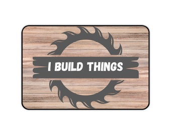 Wood Look Desk Mat: Contractor Office Decor