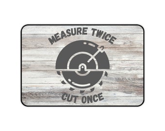 Wood Look Desk Mat: Contractor Office Decor