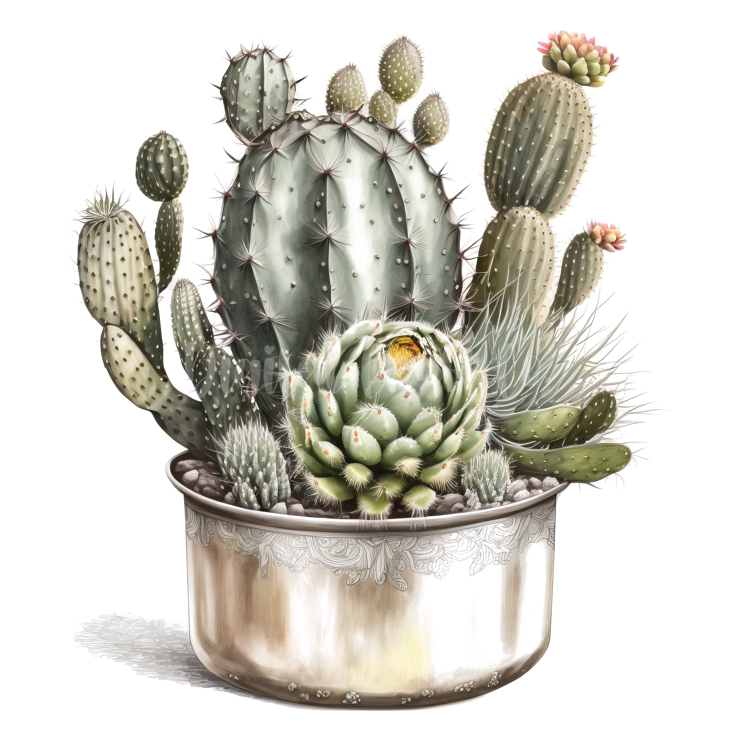 cactus and plant pots 9357097 PNG