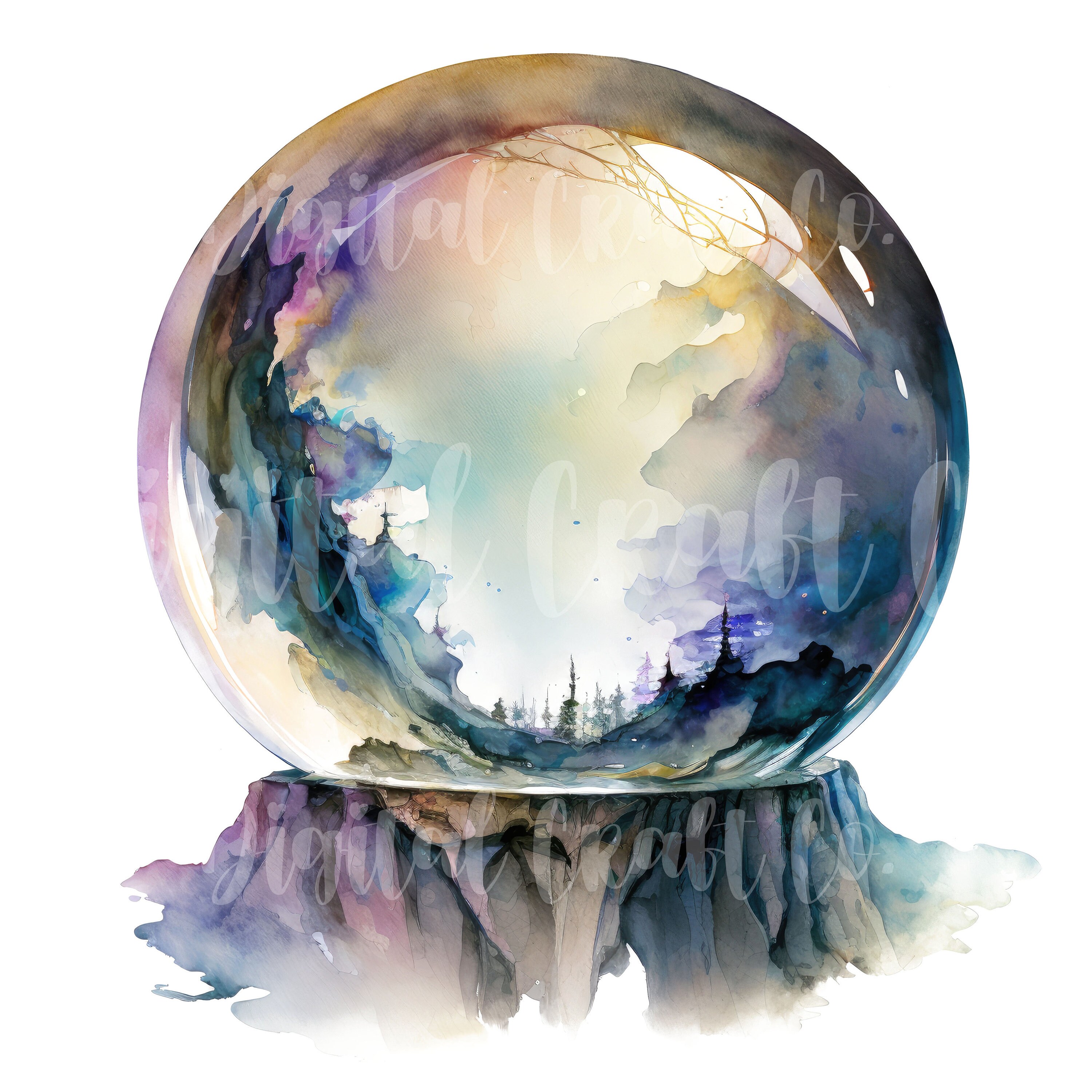 Crystal Ball Clipart 12 High Quality Jpgs Digital Planner - Etsy