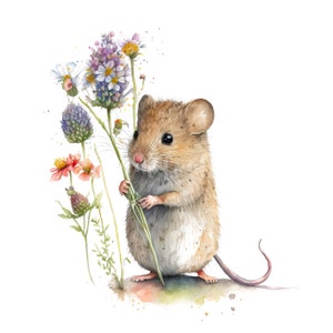 Mouse and Flower Clipart 10 High Quality Jpgs Digital - Etsy