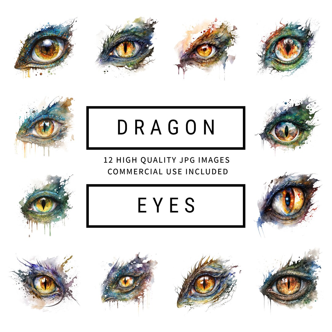 Dragon Eye Clipart 12 High Quality Jpgs Card Making, Invitations, Paper ...
