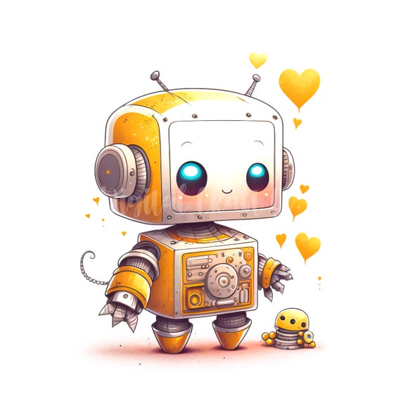 Cute Robot Clipart 10 High Quality Jpgs Scrap Booking - Etsy Hong Kong