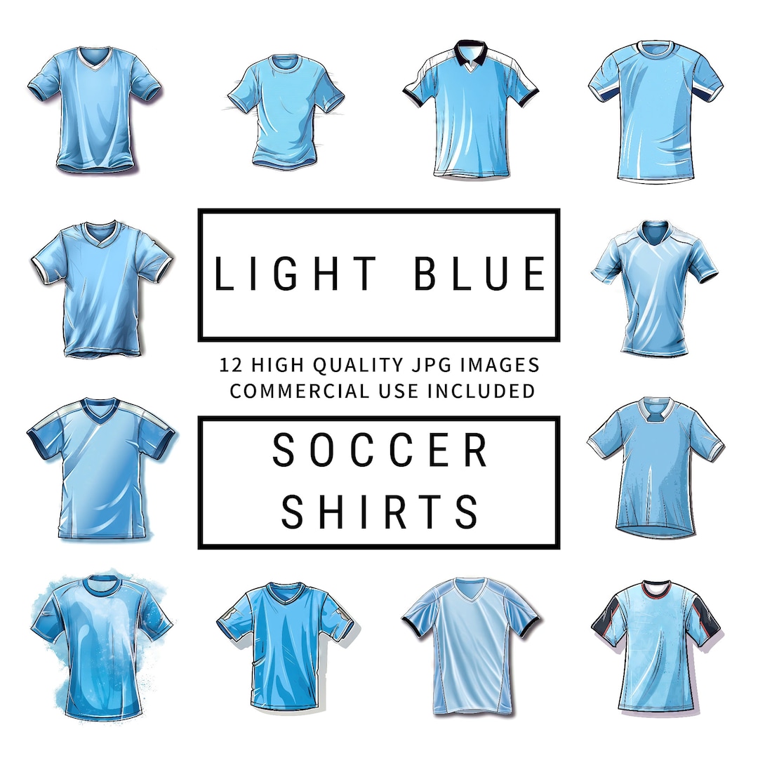 Light Blue Soccer Shirt Clipart 12 High Quality Jpgs, Digital Planners
