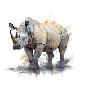 Rhinoceros Rhino Clipart 11 High Quality JPGs Printable Clipart Bundle Digital Paper Craft, Mugs Journals Instant Digital Download image 5