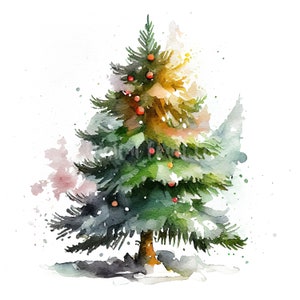 Christmas Tree Clipart 10 High Quality Jpgs Digital Download Card ...