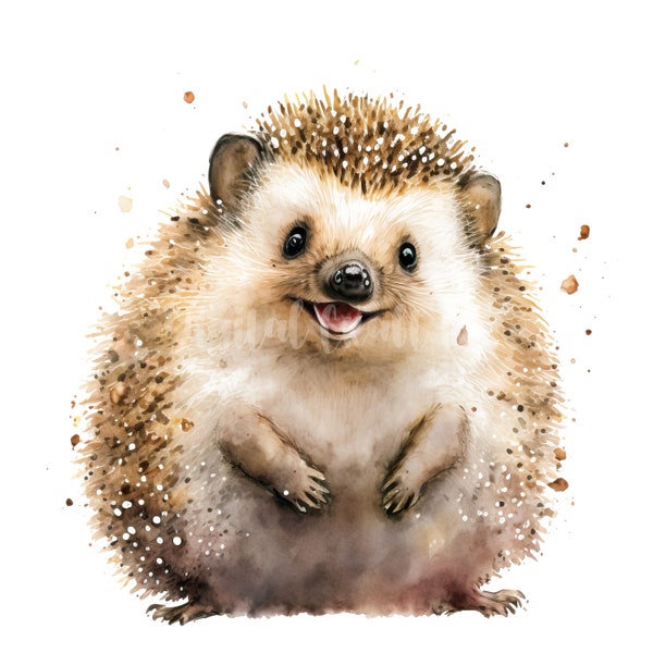 Happy Hedgehog Clipart - 12 High Quality JPGs - Digital Download - Card Making, Mixed Media, Digital Paper Craft