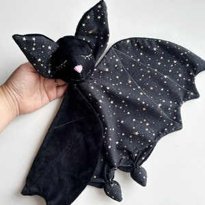 Personolized bat lovey blanket, baby bat plush