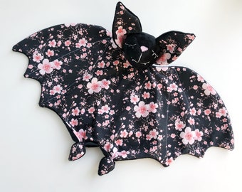 Personolized baby lovey blanket, baby bat plush, 1st Halloween gift for baby girl, gothic nursery, Addams baby shower gift