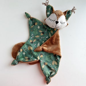 Squirrel lovey blanket, baby lovey, woodland baby shower gift, forest nursery, animal lovey, Christmas baby gift, little baby hunter gift