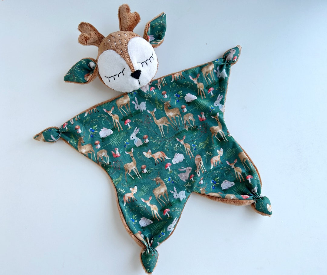 Deer Lovey Blanket, Baby Lovey, Woodland Baby Shower Gift, Forest