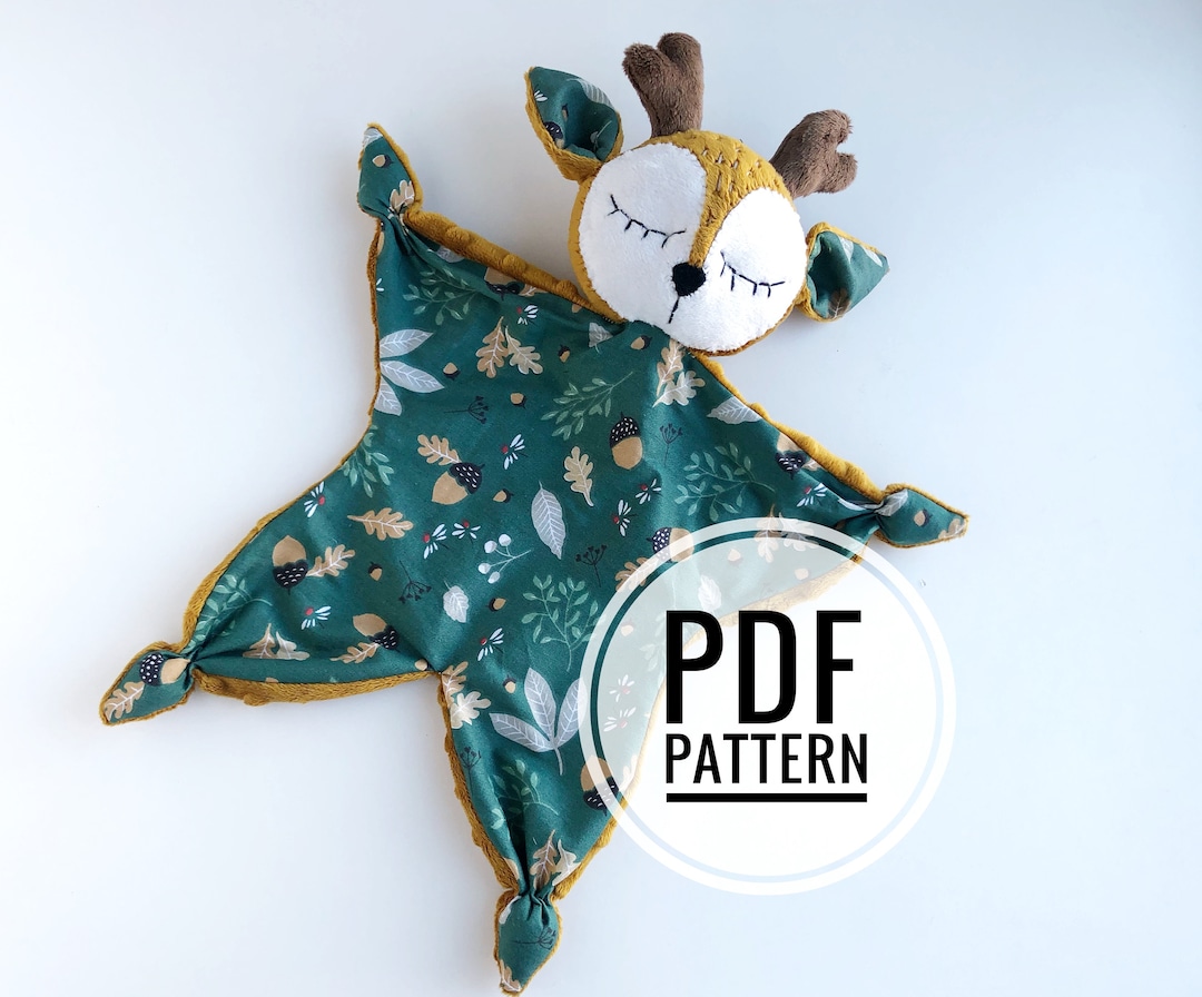 Animal Lovey Pattern, Baby Lovey Blanket Pattern, Deer Lovey, Deer