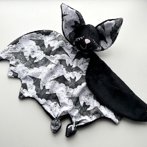 Personolized baby lovey, bat security blanket, bat lovey, baby bat plush, baby shower gift