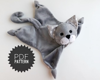Cat Lovey Sewing Pattern: DIY Baby Comforter (PDF Pattern)