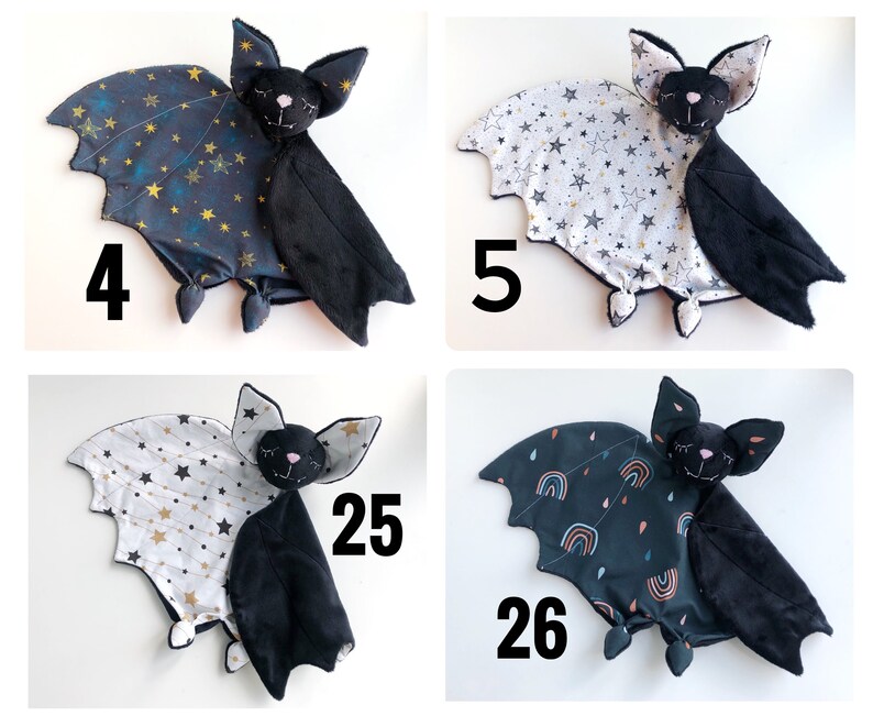 Baby Lovey Blanket Bat Plush Baby Bat Gift Stars and Moon Etsy