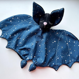 Bat lovey, baby lovey, spooky baby shower gift, baby bat gift, gothic pregnancy gift, 1st Christmas baby gift