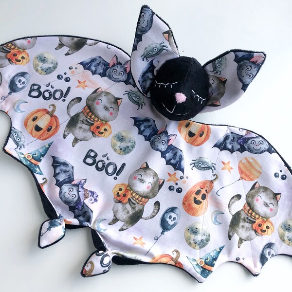 Bat lovey, Halloween baby shower gift,  spooky gothic baby gift, Monster goth pregnancy announcement