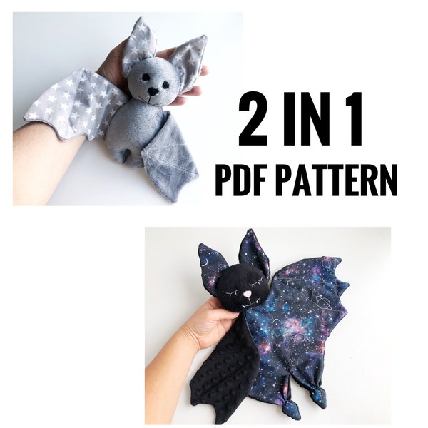 Bat plush pattern, bat toy pattern, baby lovey pattern, baby toy pattern, bat lovey pattern, baby shower gift DIY