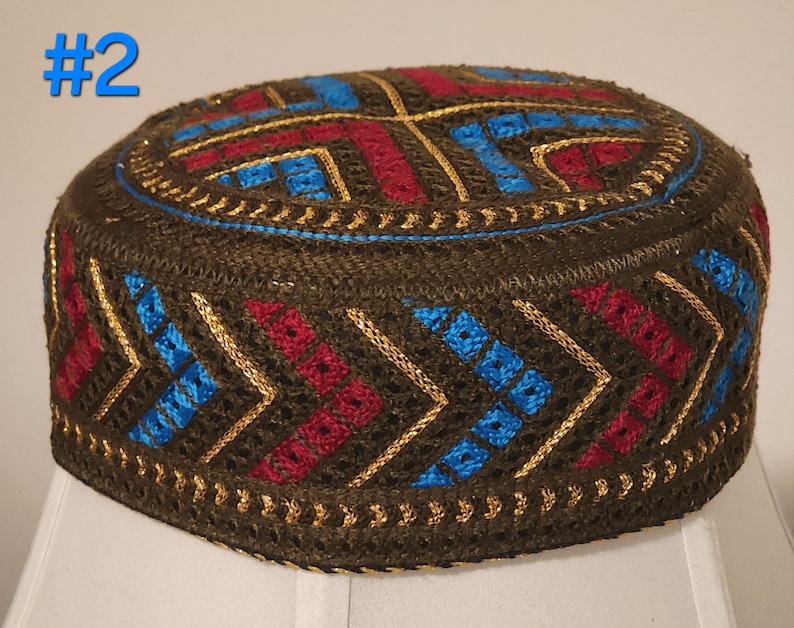 Traditional Embroided Round Cap for Men. Size 22 Inches Round. Free ...