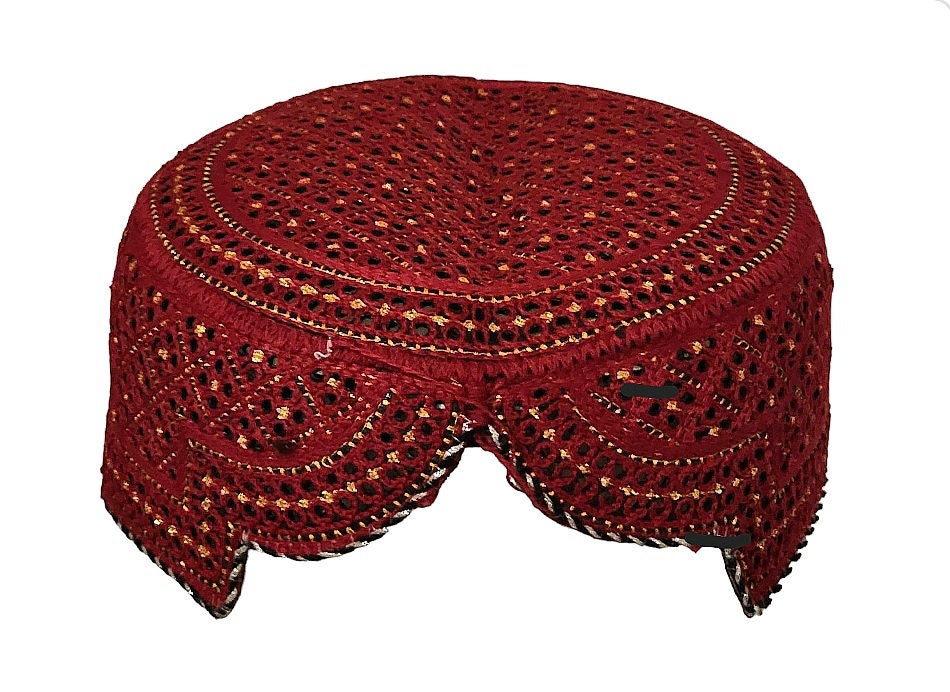 Embroidered Pashtoon Cap, Traditional Balochi Sindhi Kufi for Men - Etsy