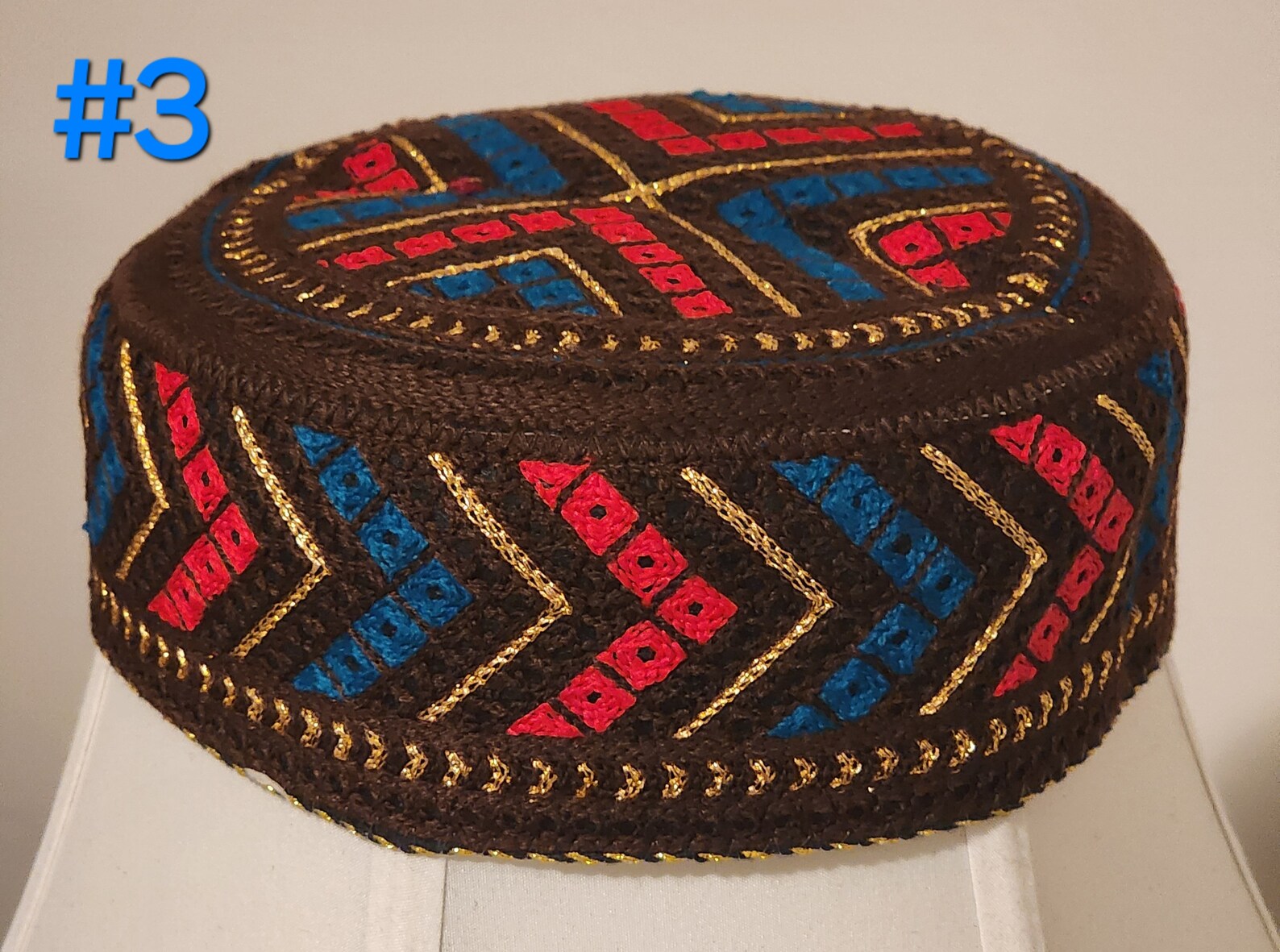Traditional Embroided Round Cap for Men. Size 22 Inches Round. Free ...