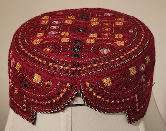 Embroidered Boys Cap, Pashtoon Balochi Sindhi Design (Size 21 inches)