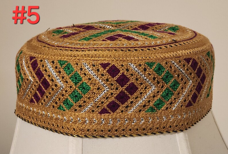 Traditional Embroided Round Cap for Men. Size 22 Inches Round. Free ...