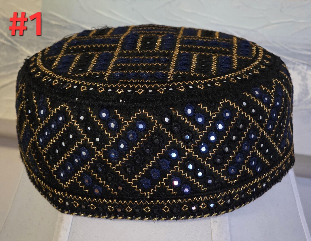 Cap Rounded For Mesns Traditional Embroided Round Cap for Men/women. Size 22 Inches Round ...