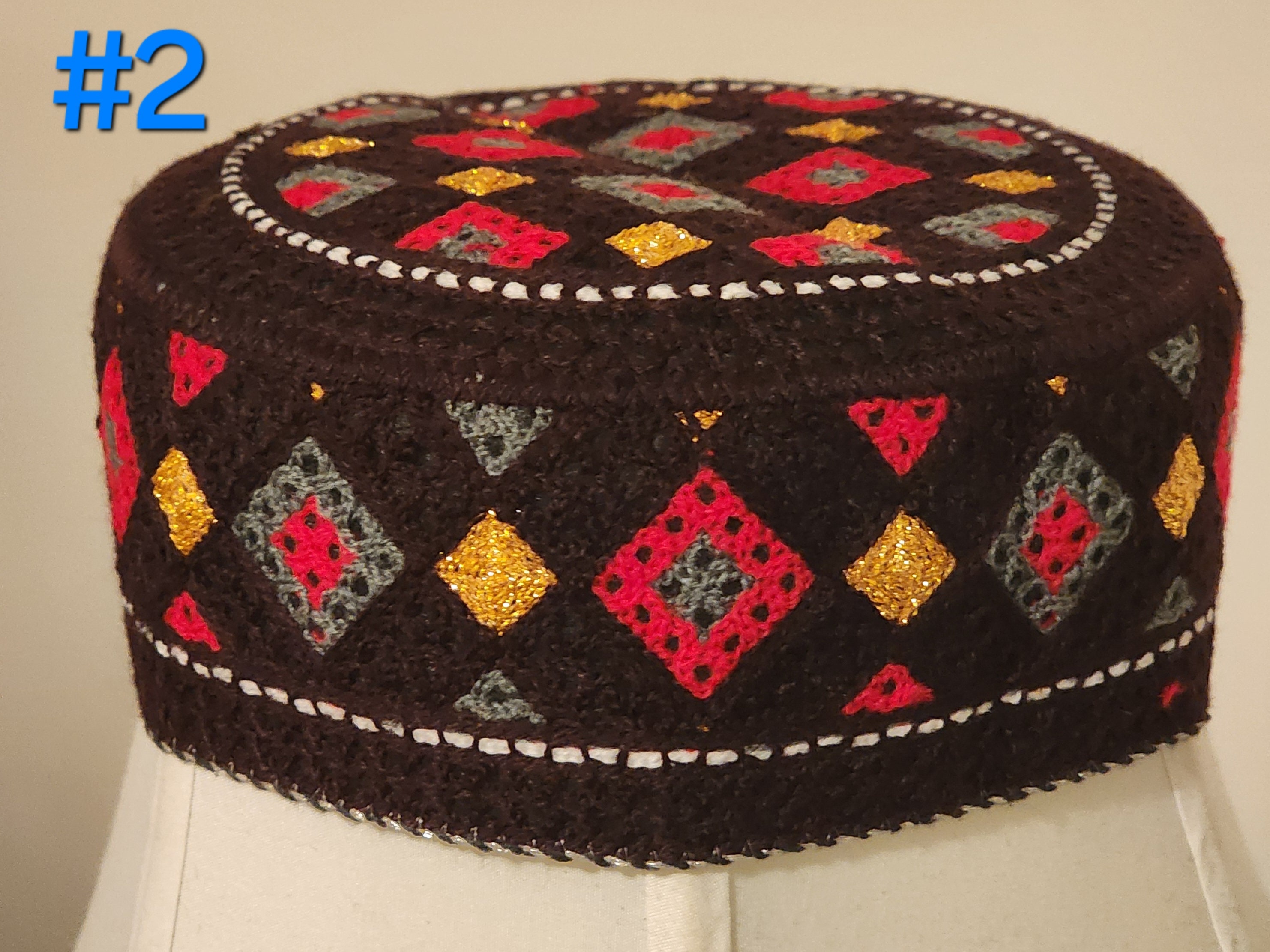 Cap Rounded For Mesns Embroidered Men's Cap: Traditional Round Hat, 22 Inch - Etsy