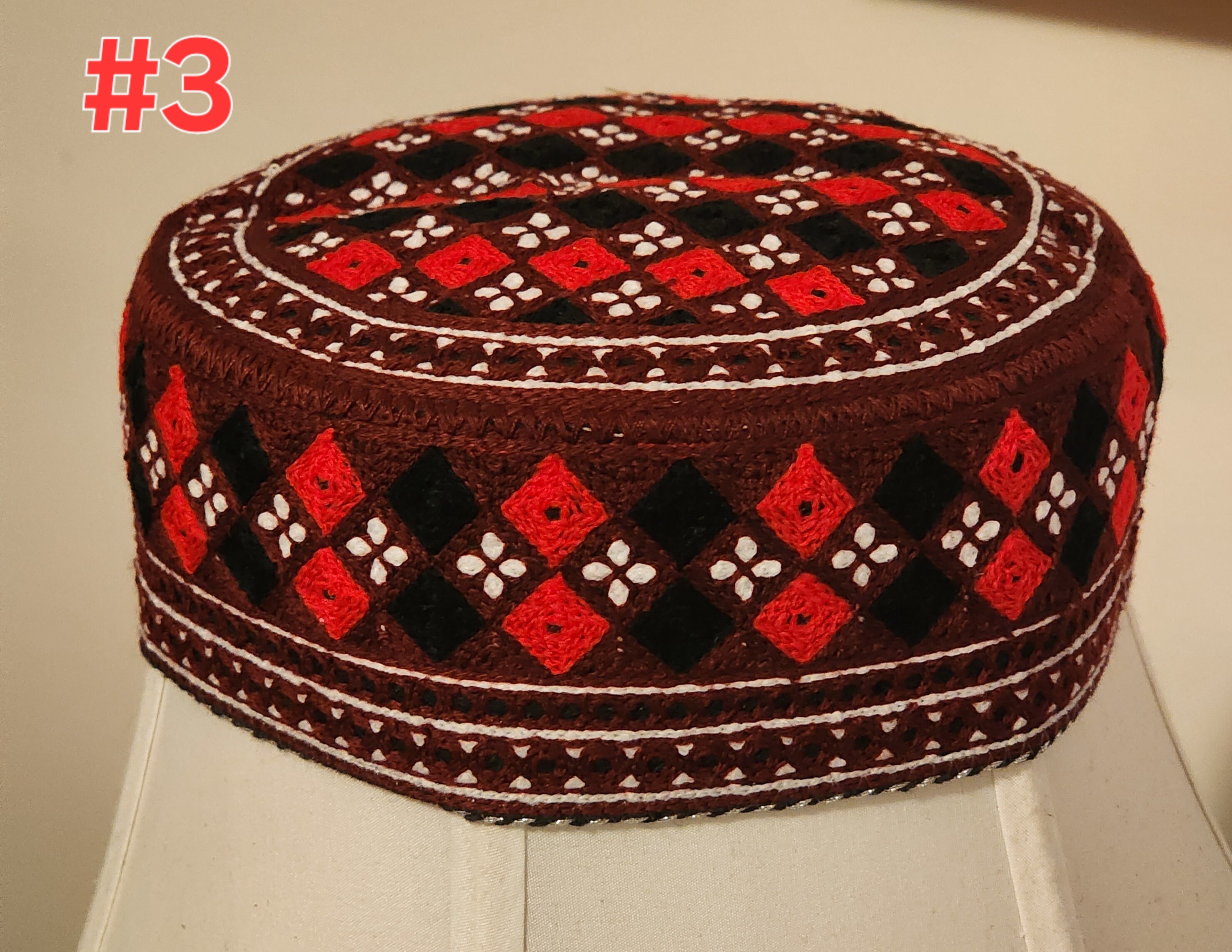 Traditional Embroided Round Cap for Men/women. Size 21 & 22 Inches ...