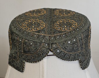 Traditional embroided Sindhi/Balochi/Qandahari  cap for boys ages 4-16 years. Size 21 inches round. Free shipping throughout U.S