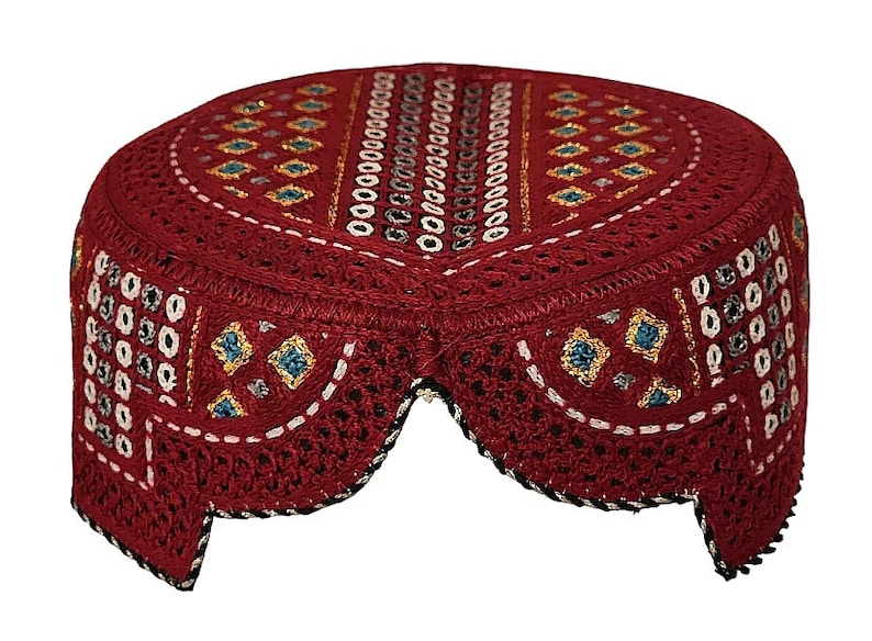 Embroidered Pashtoon Balochi Sindhi Cap, Traditional Men's Hat (22 Inch ...