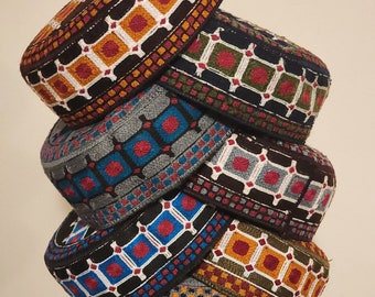 Embroidered Kufi Cap - Traditional Round Hat for Men/Women