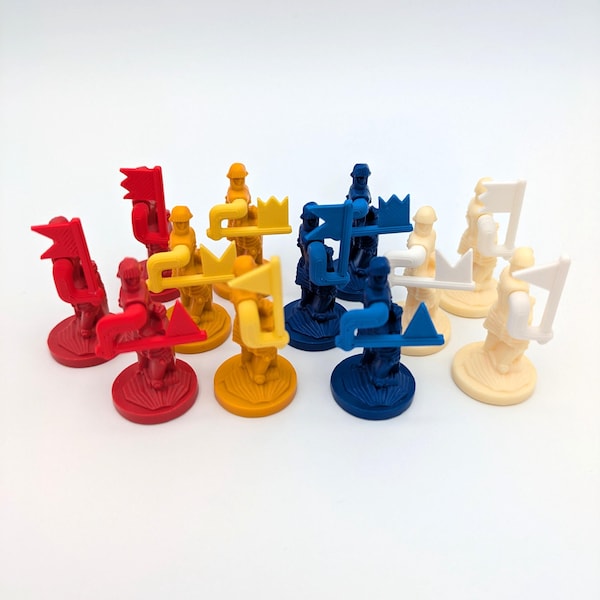 カタンの開拓者アクセサリー用騎士の腕の交換パーツ、3Dプリント用スペアパーツ、騎士の旗、フラッグ｜DIY 3Dプリント用.stlファイル｜デジタルダウンロード