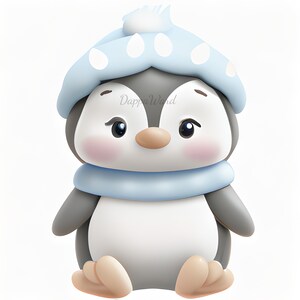 Wall Art: Cute Baby Penguin Wall Art, Instant Digital Download, PNG File, Commercial Use and POD allowed