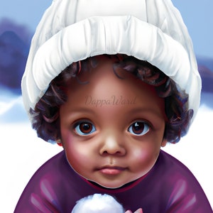Wall Art: Play In The Snow, Instant Digital Download Art, PNG File, Commercial Use and POD allowed
