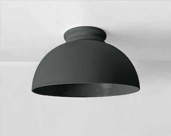 Extra Large, Surface Mount, Dome, Pompeii, Ceramic Light Fixture - Shadow